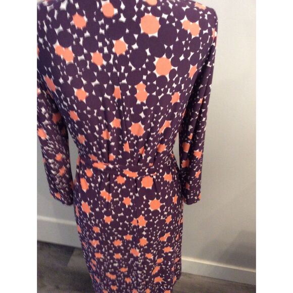 Donna Morgan Size 10 Wrap Dress Faux Geo Print Stretch - Picture 6 of 6